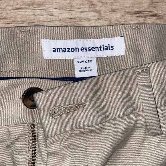 NWT Amazon Essentials Men's Khaki Chinos - Picture 3 of 5